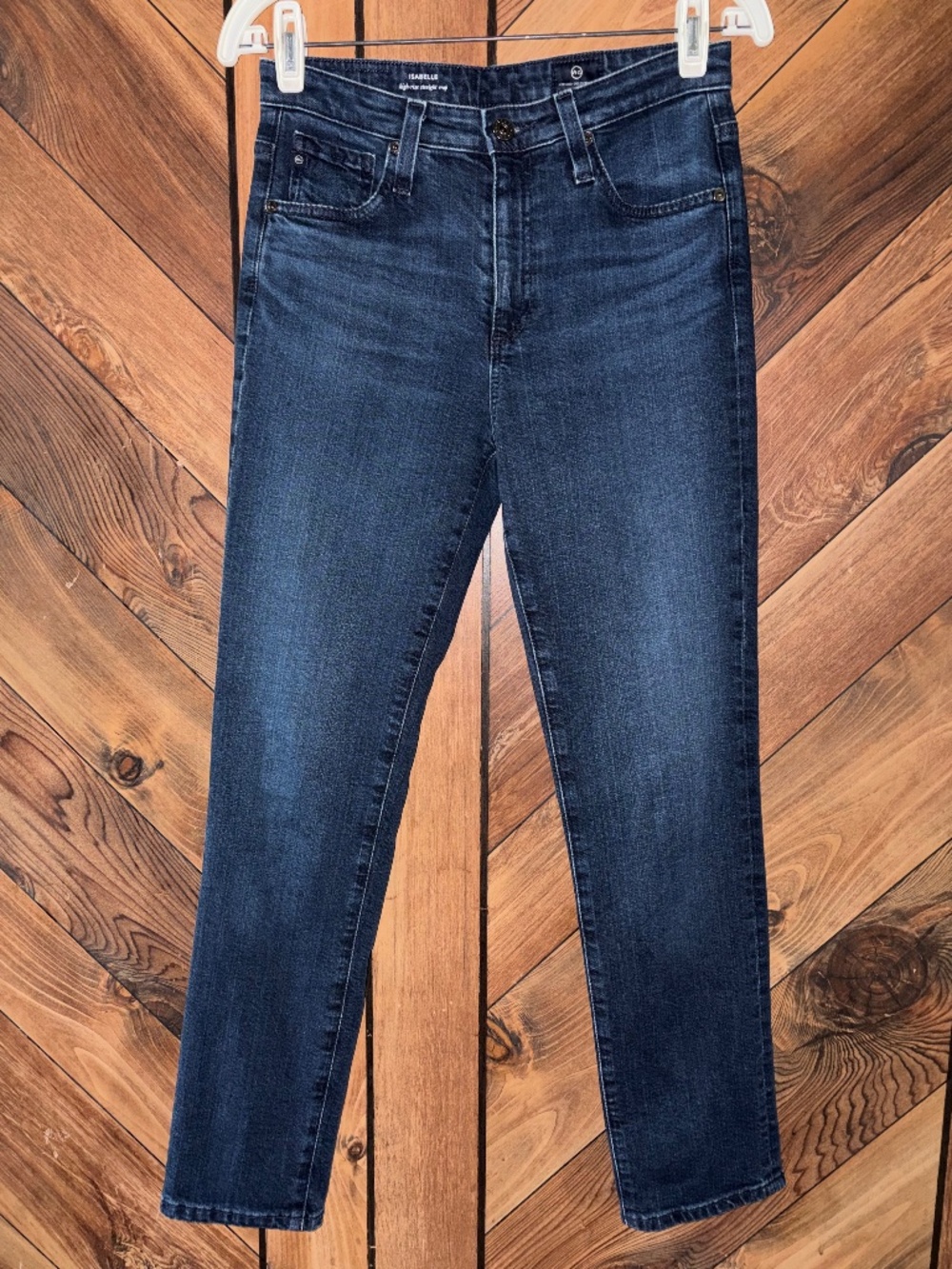 AG Isabelle High Rise Straight Crop Blue Jeans 26